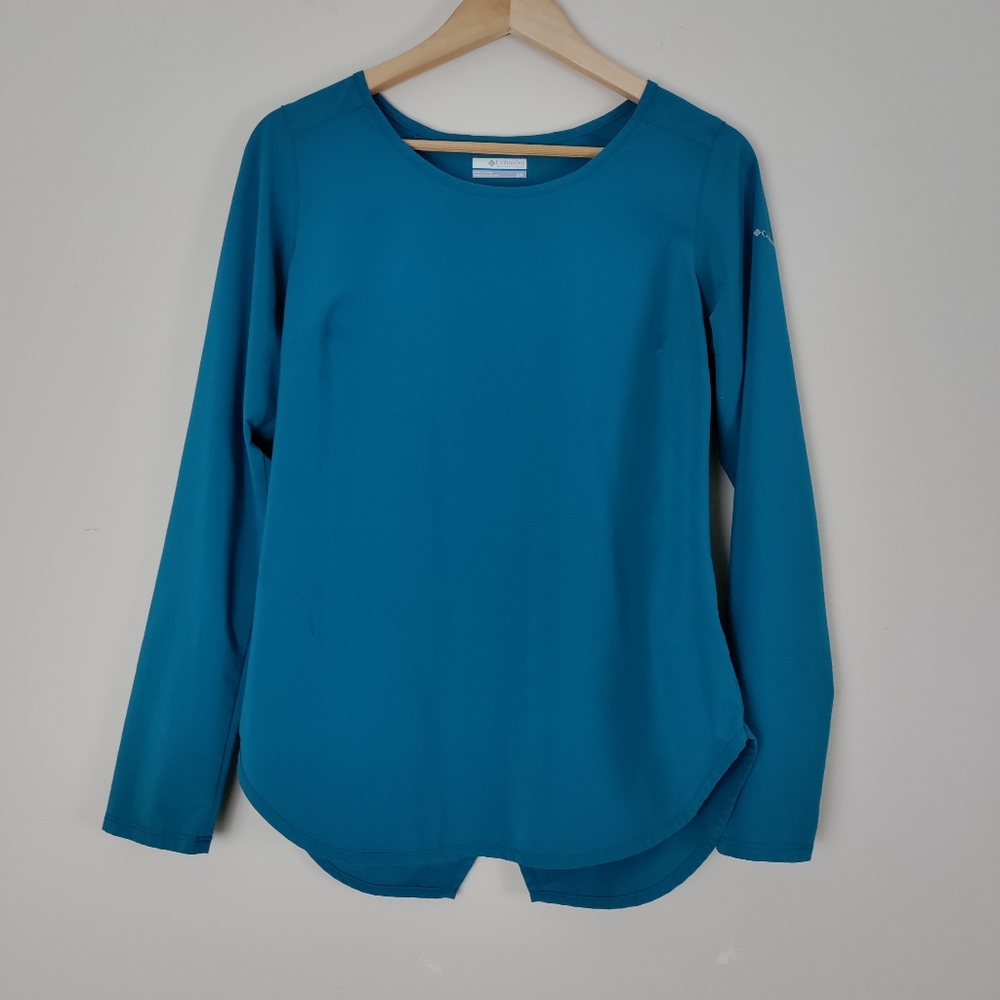 Columbia Long Sleeve Round Neck Lightweight Pullover Aquamarine Size S Sunshirt